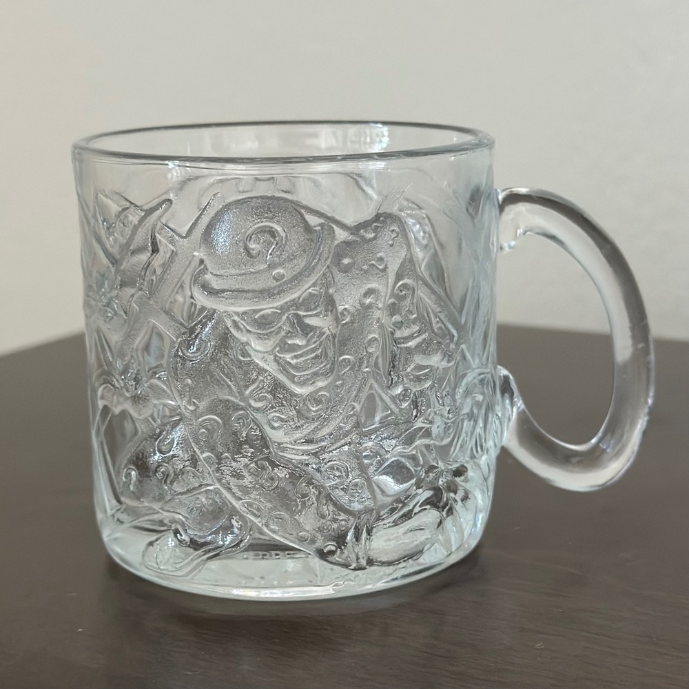 Vintage 1995 McDonald's Batman Forever Movie Riddler DC Comics 3D Glass Mug